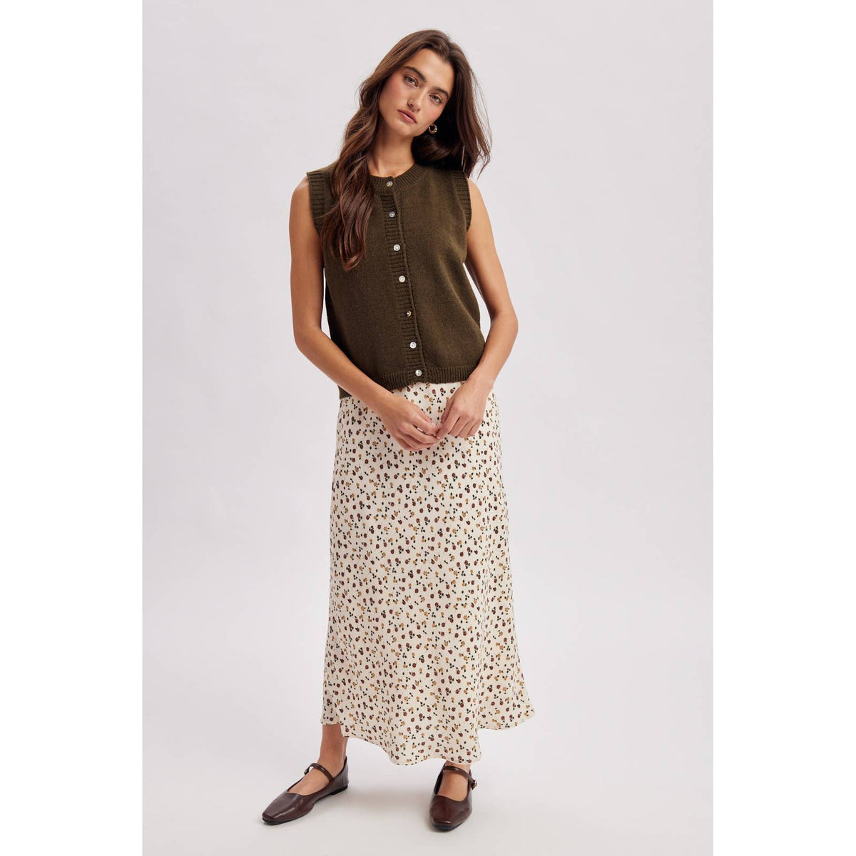 DITSY FLORAL MIDI SKIRT / WL26-13105