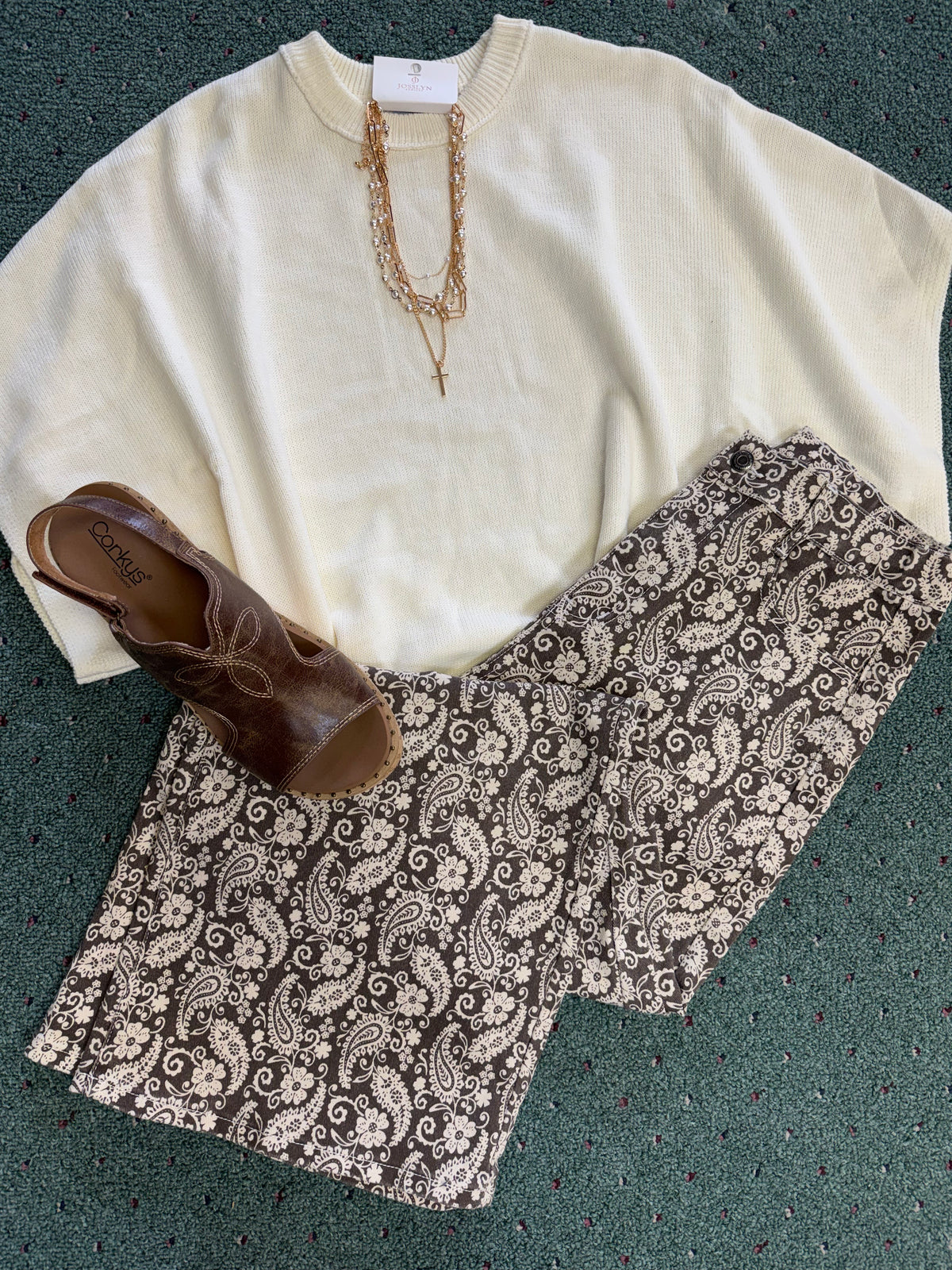 Espresso paisley pants