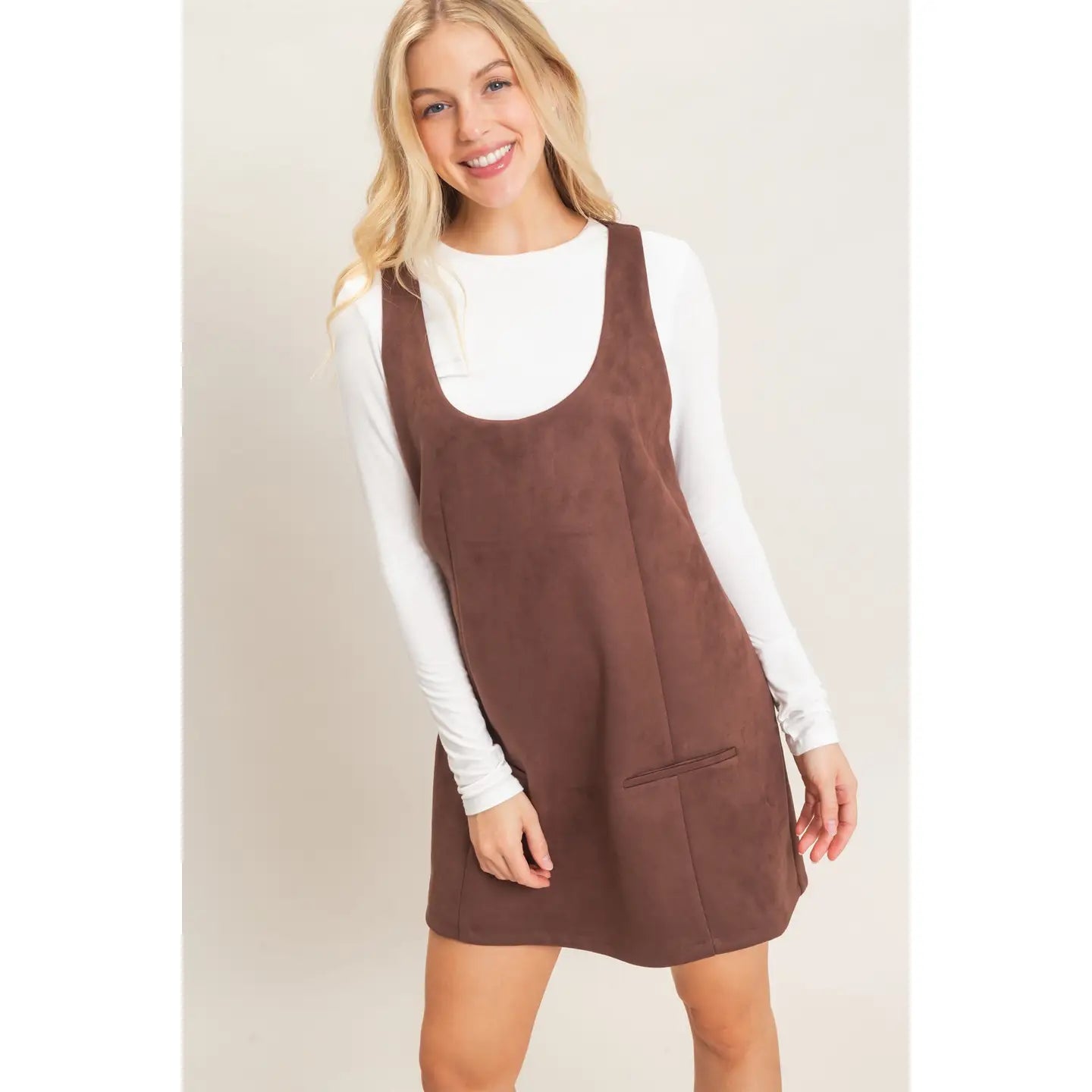 Choc suede dress