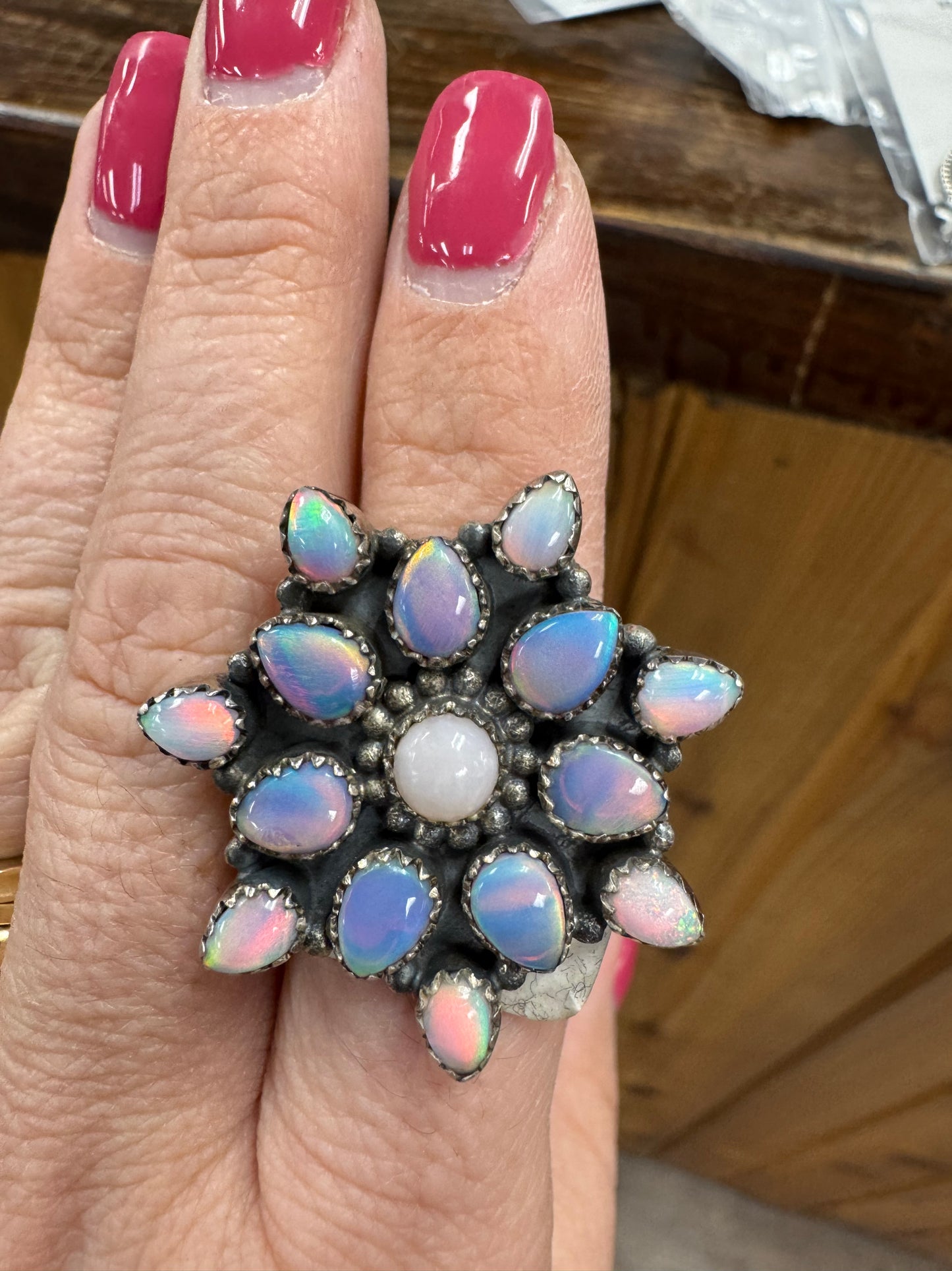 Opal Starburst Ring