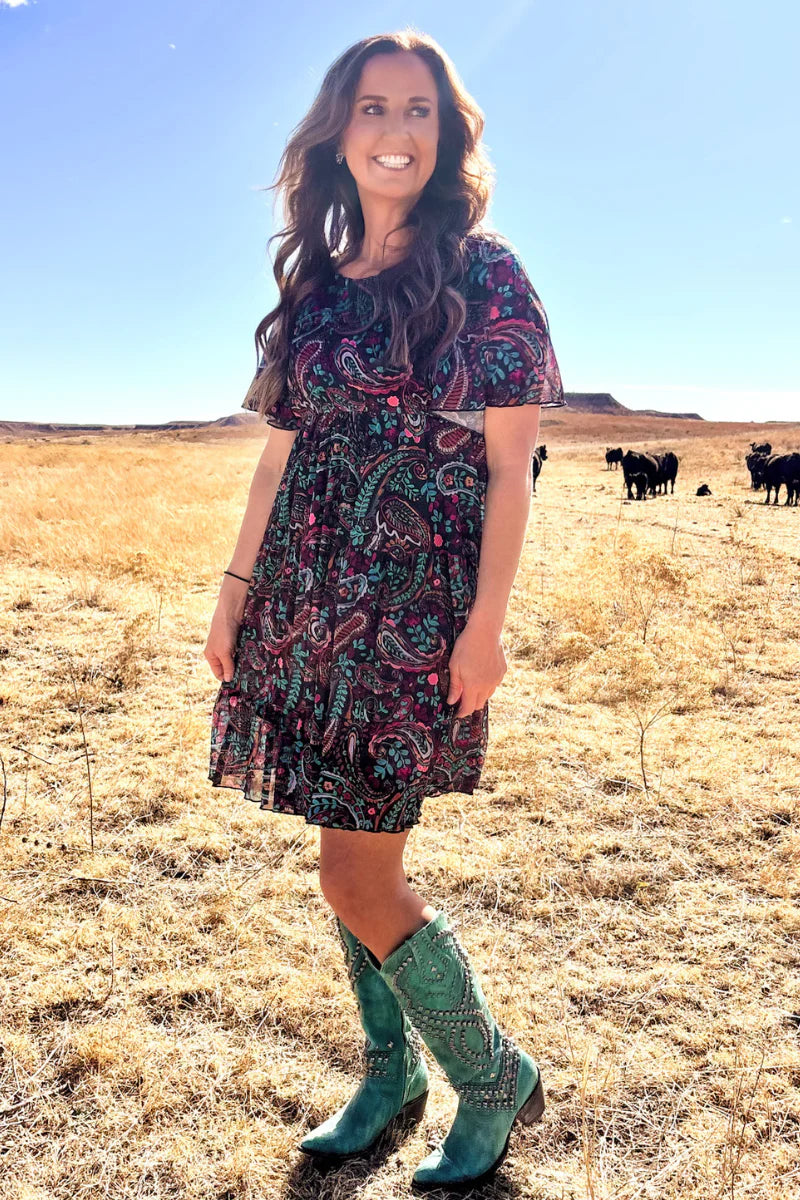 Painted night Paisley dress