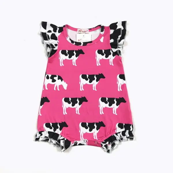 Pink Cow Romper