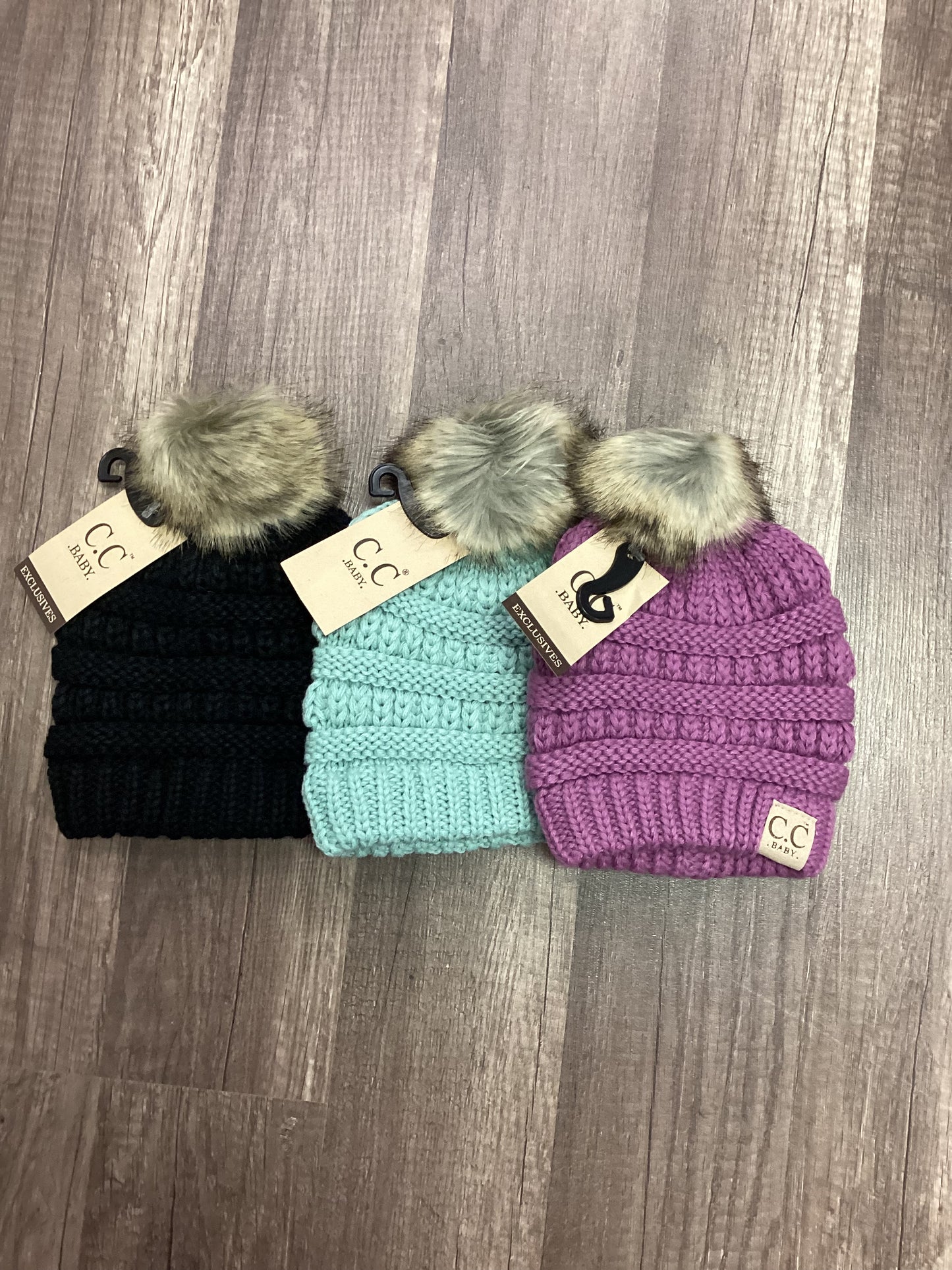Baby Fur Pom Beanie