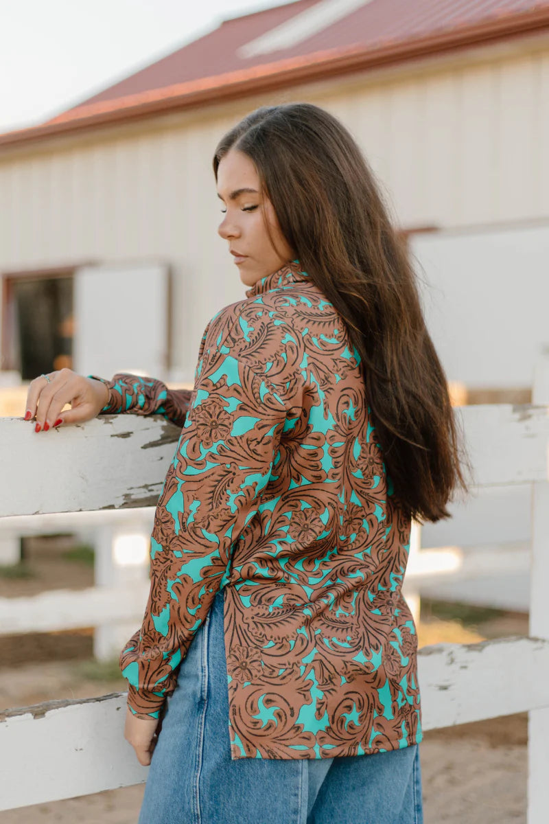Turquoise tooled top
