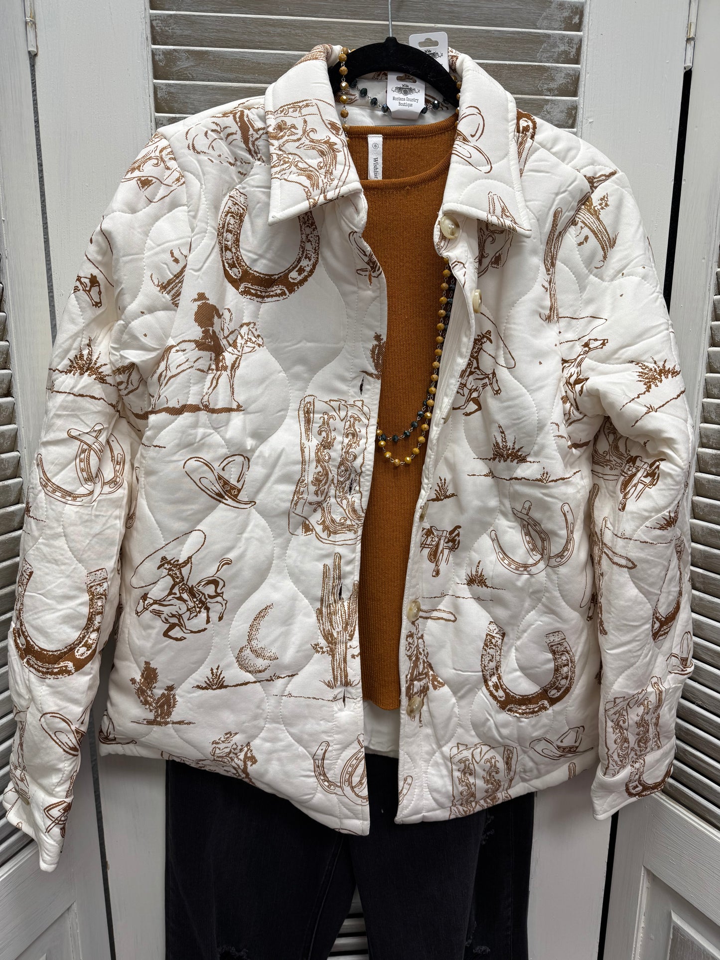 Western printed Shacket