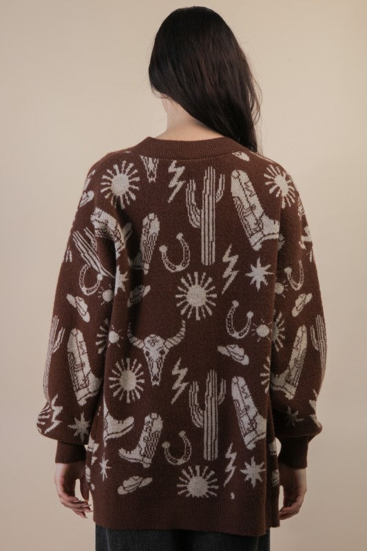 Western sketch cardigan