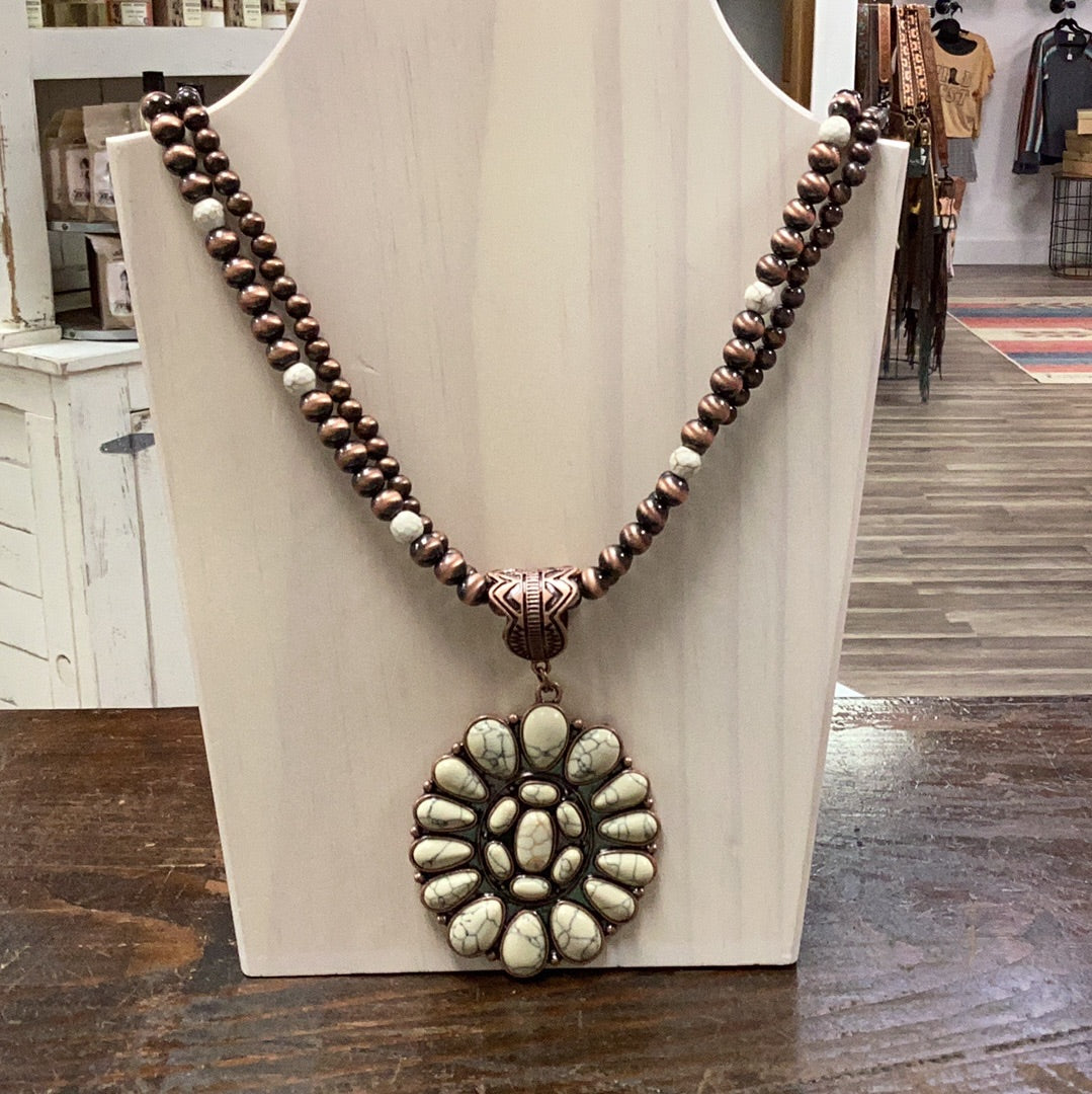 White Howlite Squash Blossom