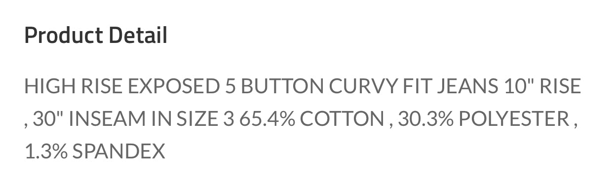 Curvy skinny high rise