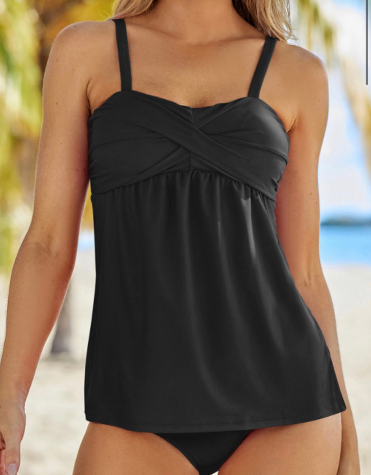 Plus size black tankini