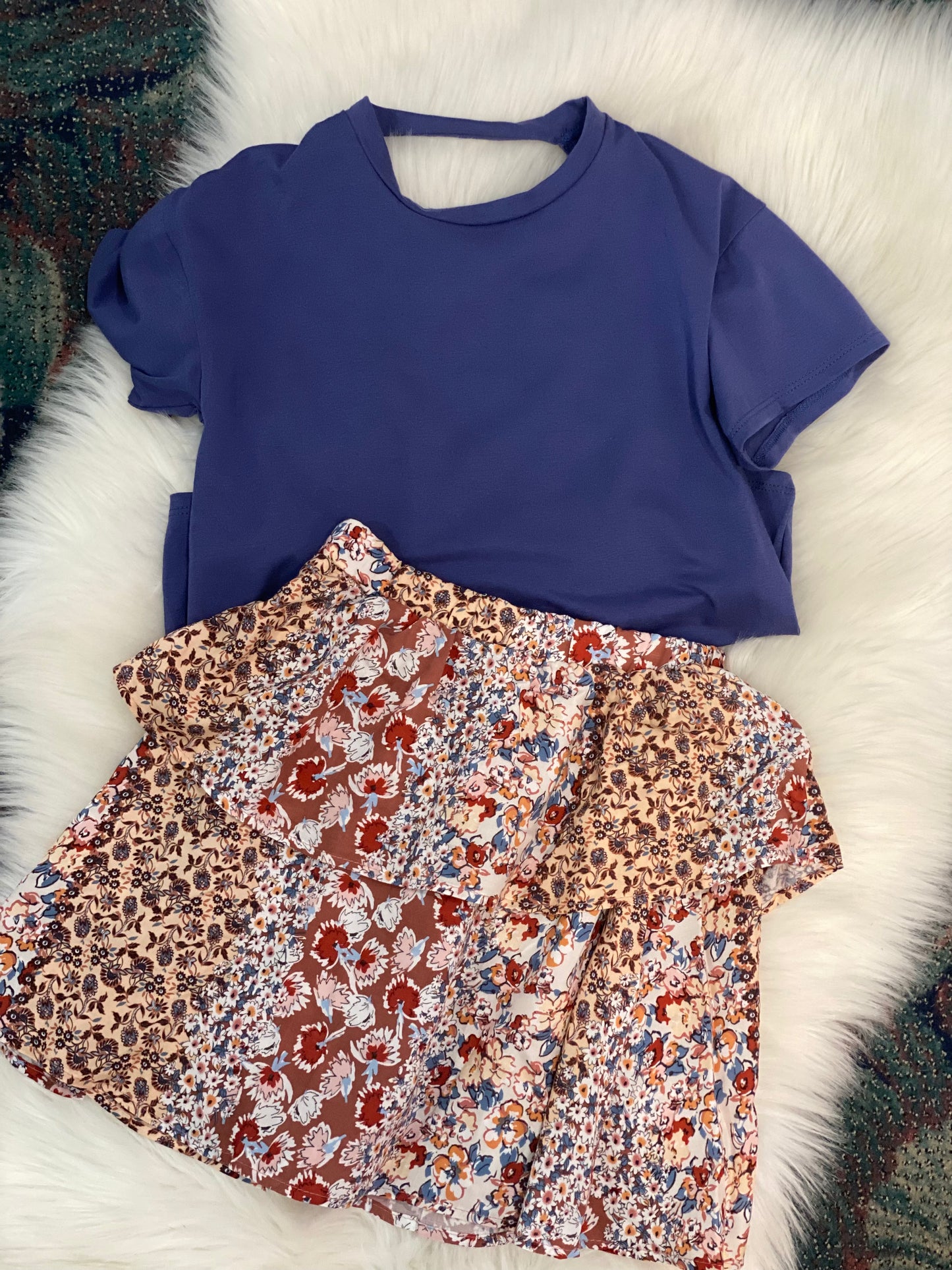 Girls Ethnic Floral skirt and Top