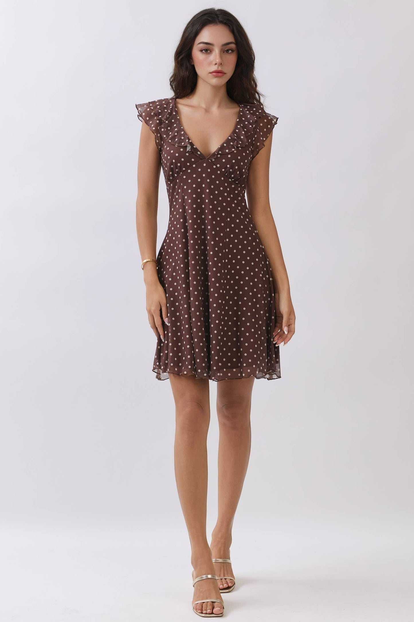 Polka dot tie back dress