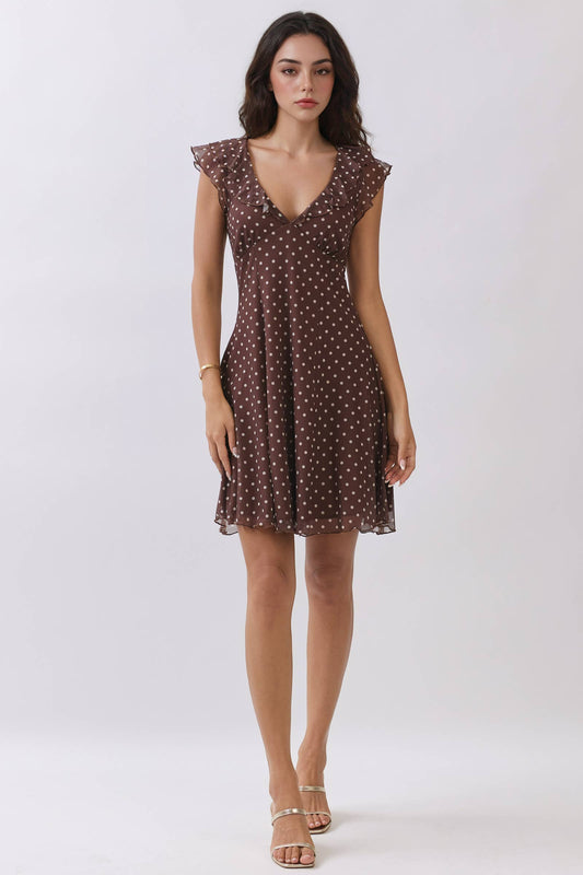 Polka dot tie back dress