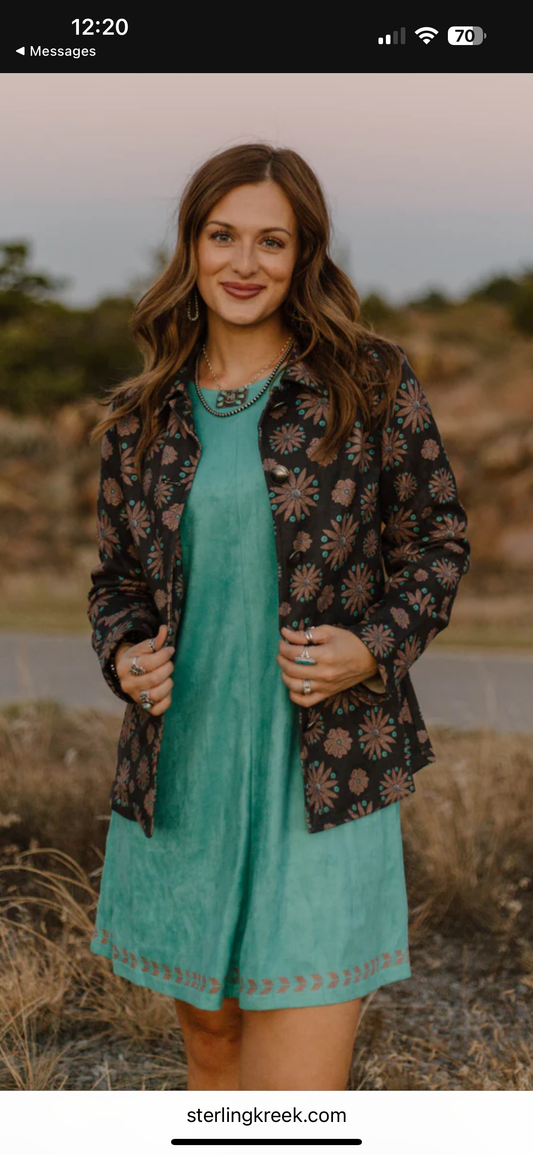 Turquoise trails dress