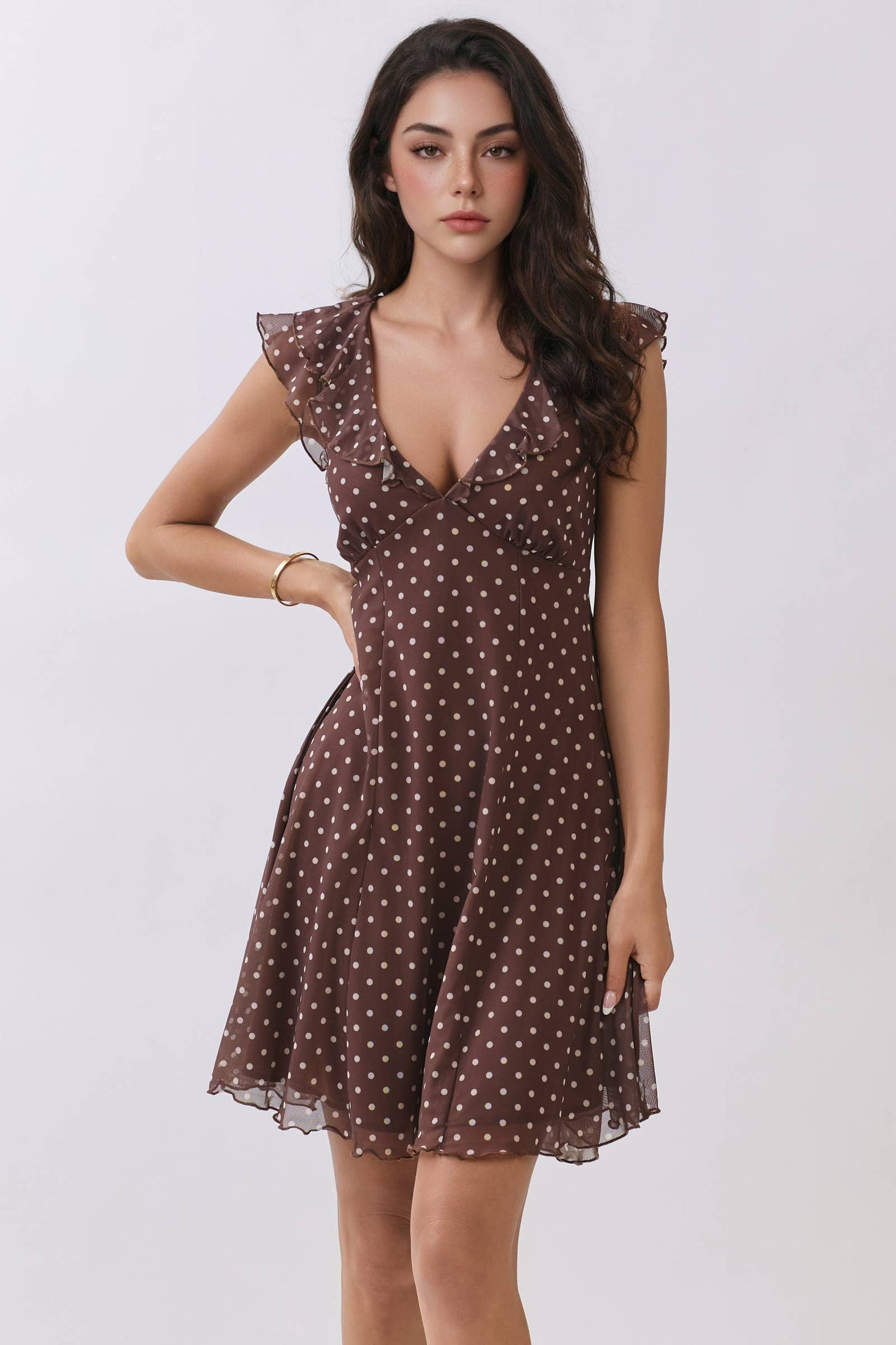 Polka dot tie back dress