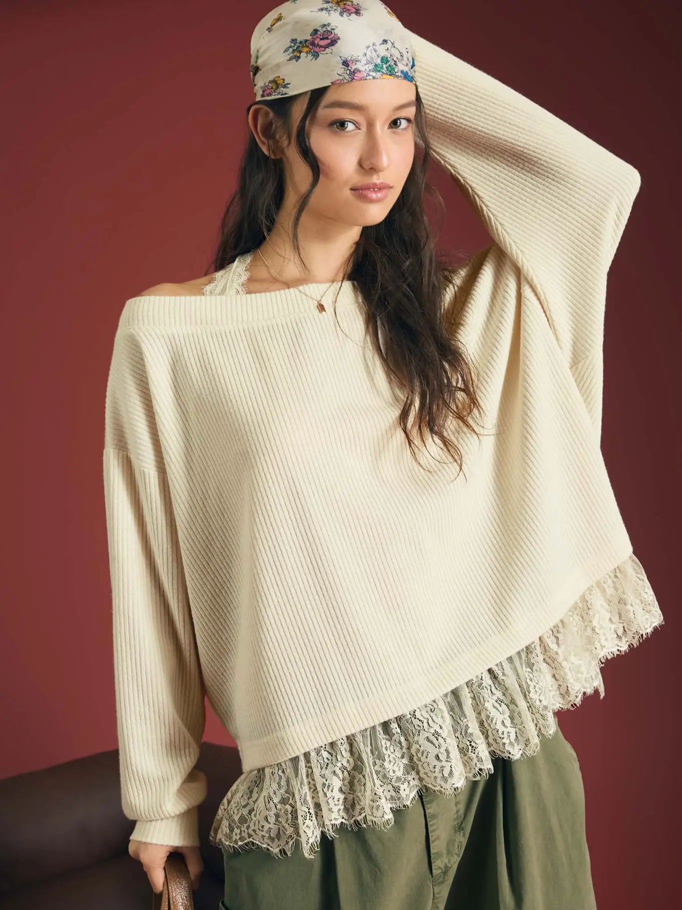 Lace layered top