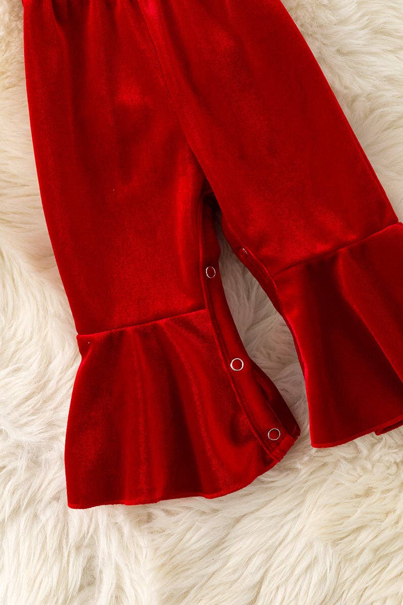 Red Velvety baby romper