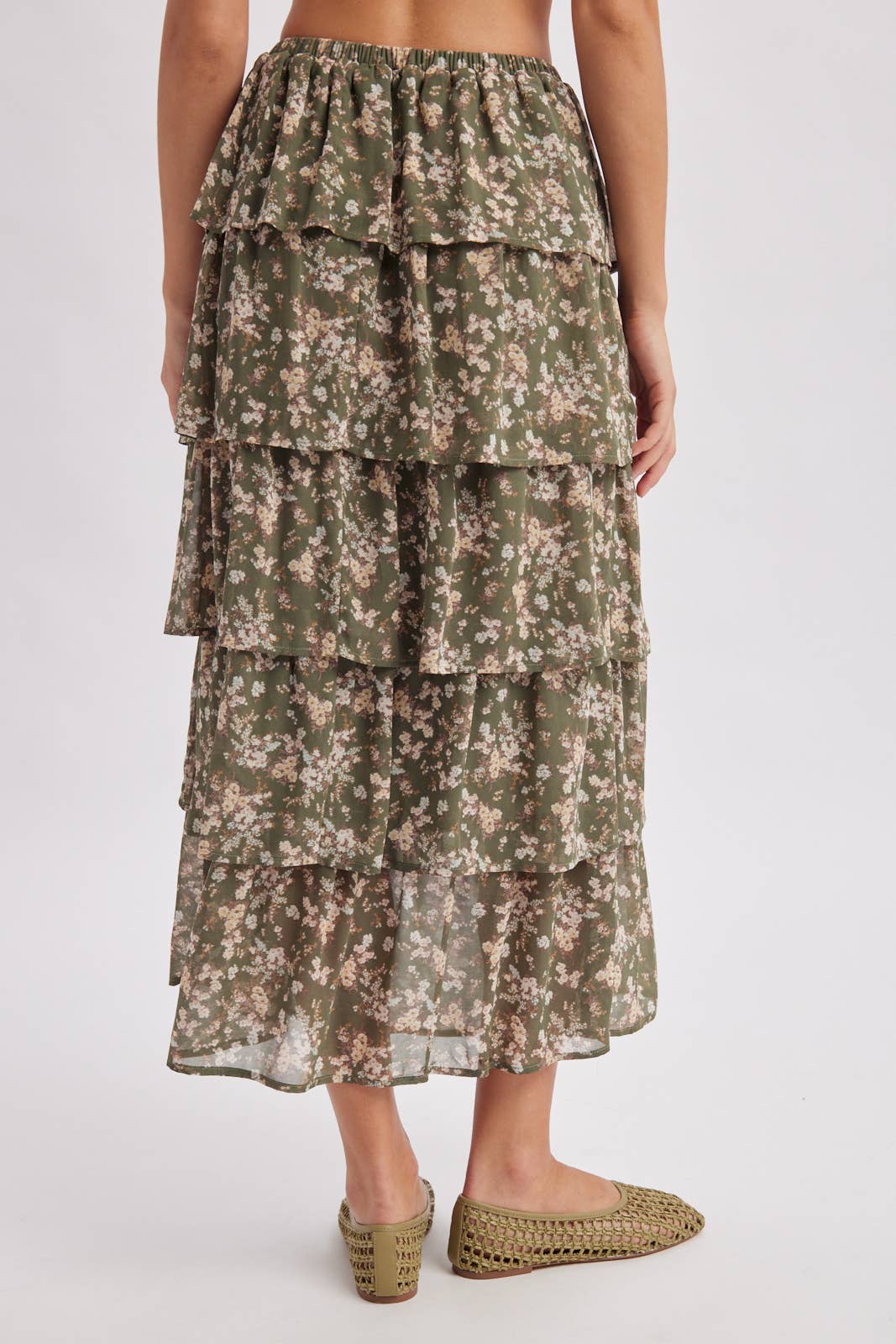 DITSY FLORAL TIERED MAXI SKIRT