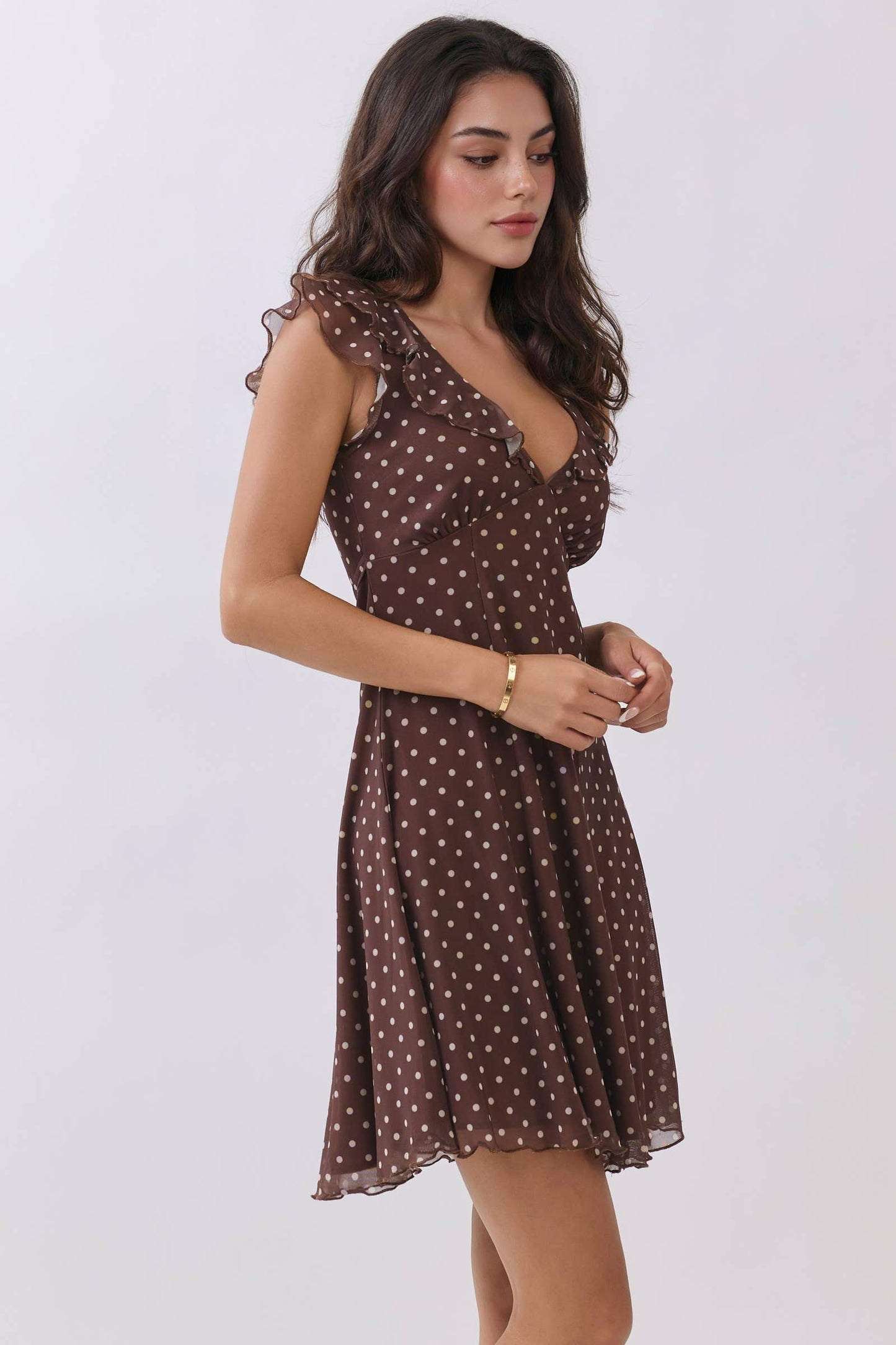 Polka dot tie back dress