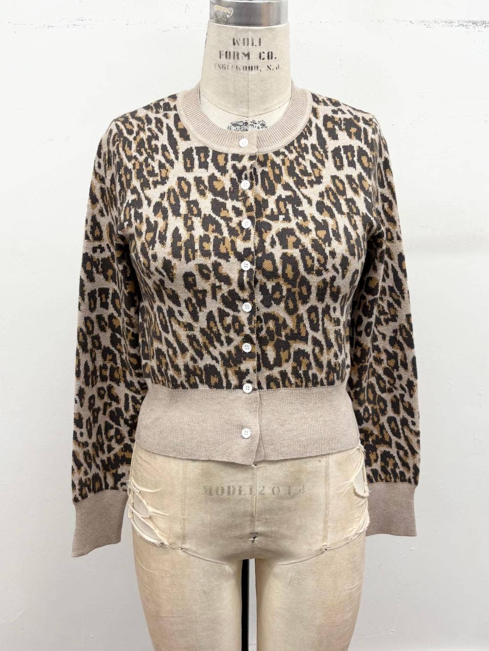 Leopard Print Knit Cardigan