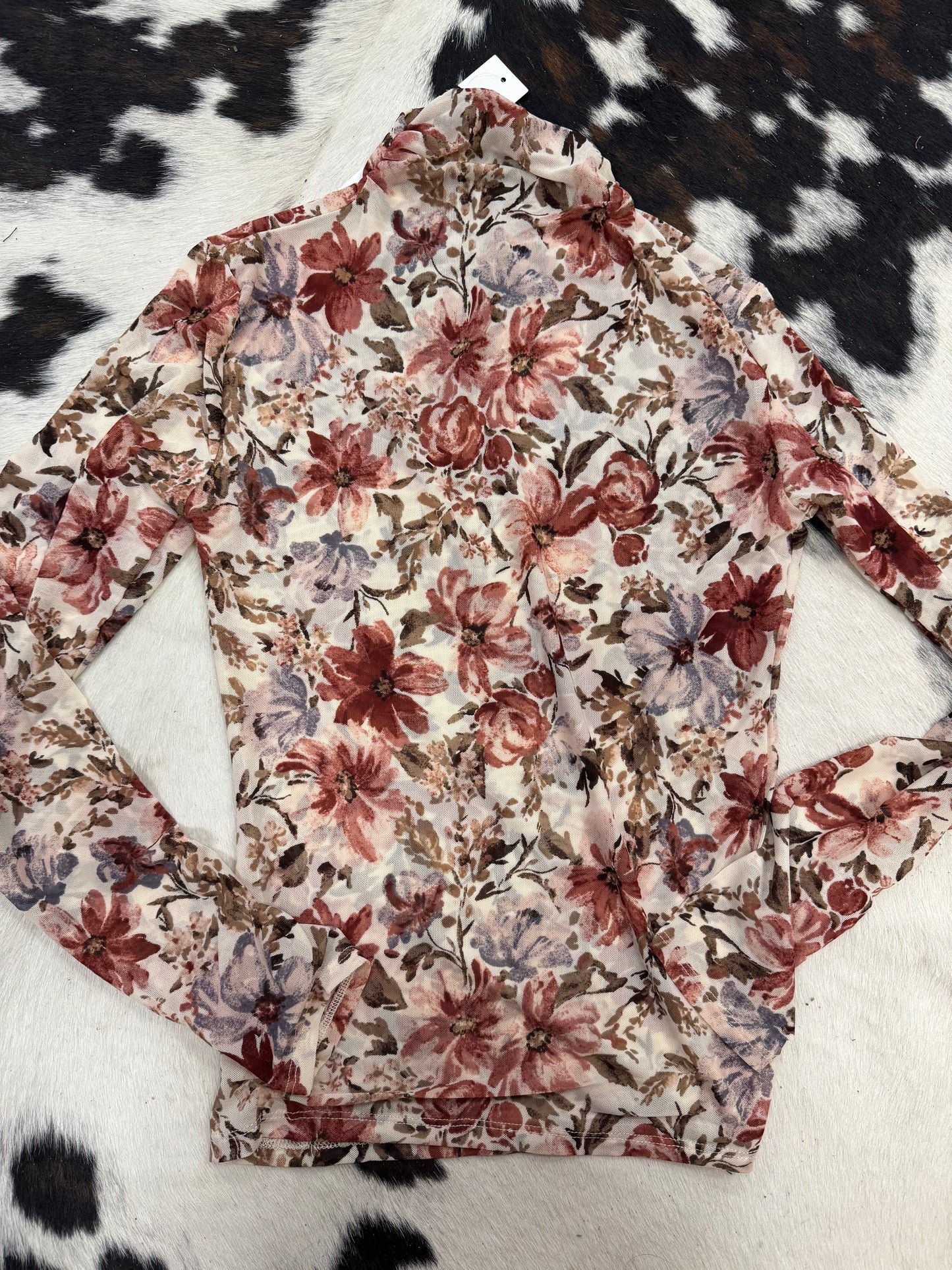 Floral long sleeve sheer