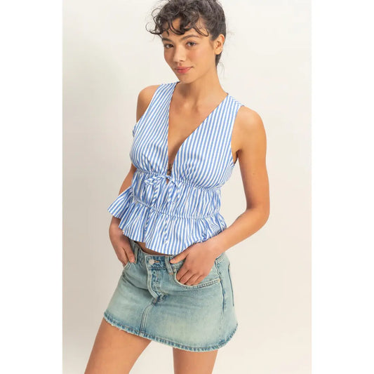 Stripe sailor top
