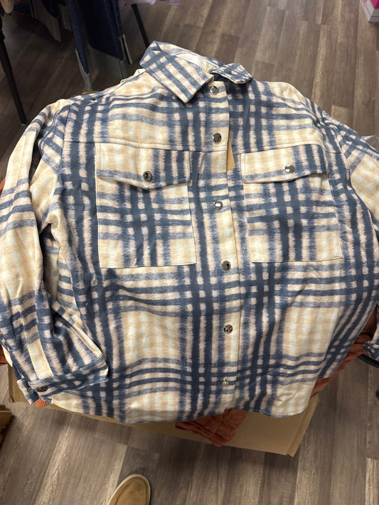 Blue plaid shacket