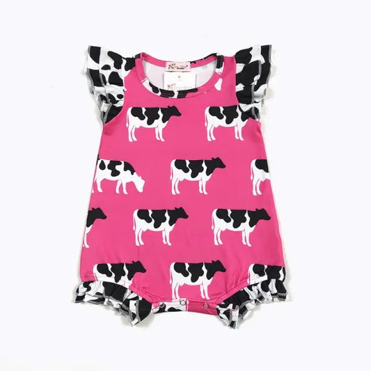 Pink Cow Romper