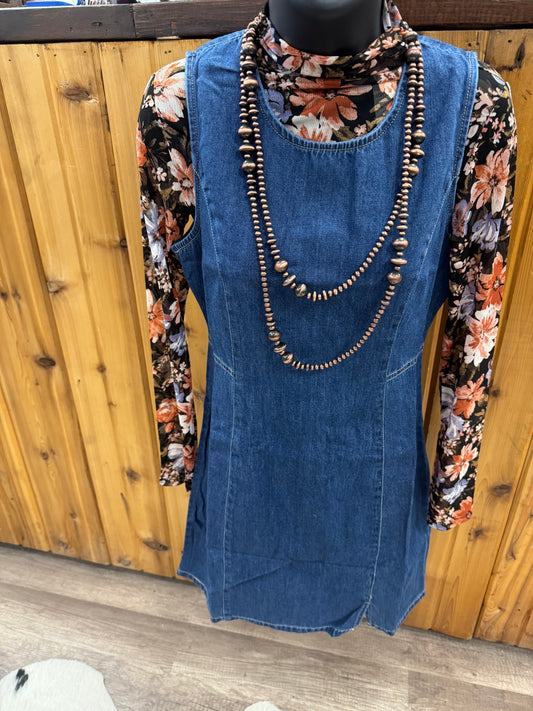 Denim mini dress