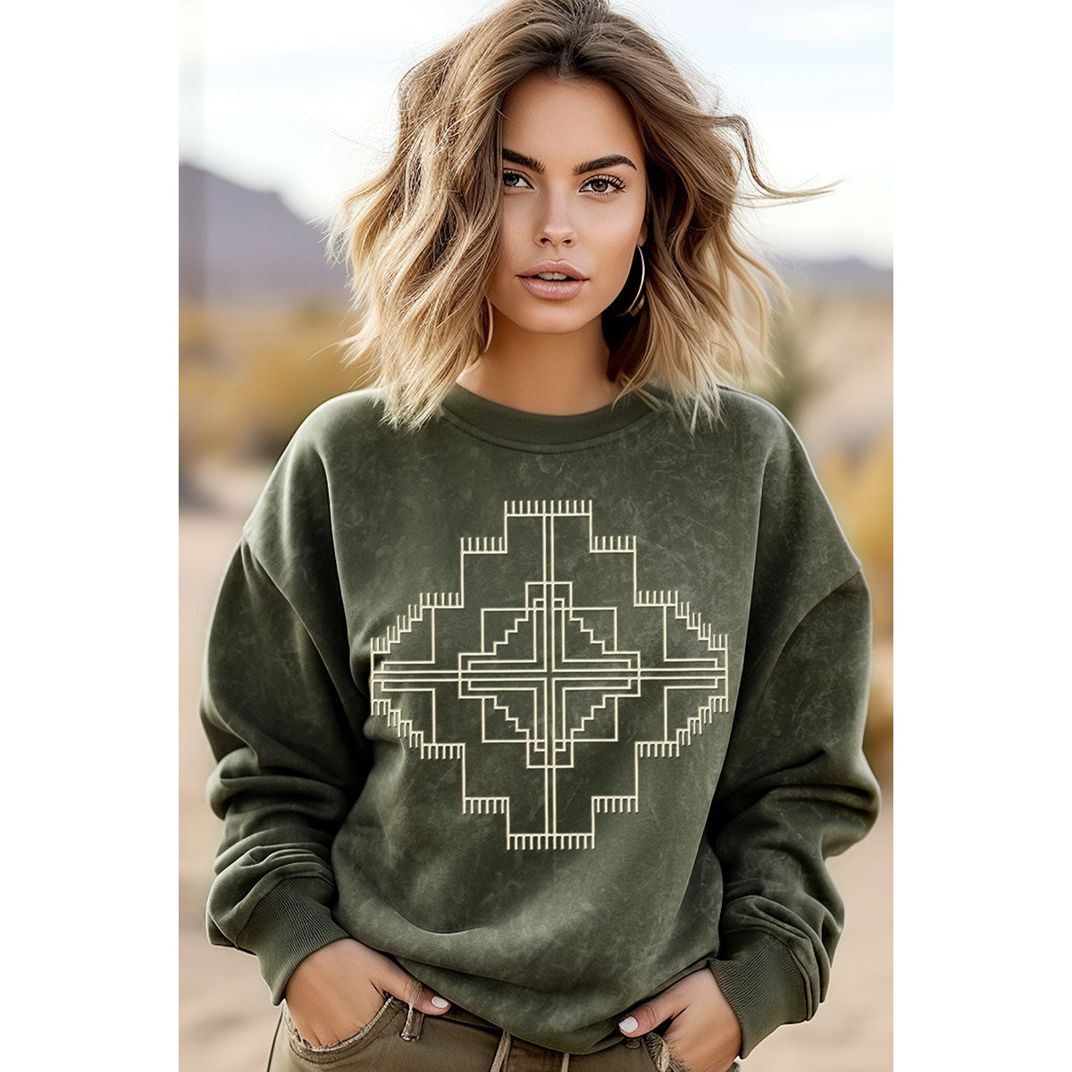 Mineral Aztec Crewneck