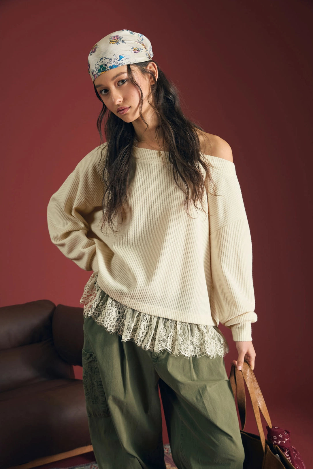Lace layered top