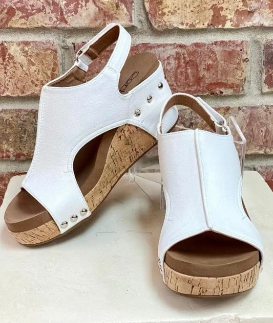 Carley White Sandals