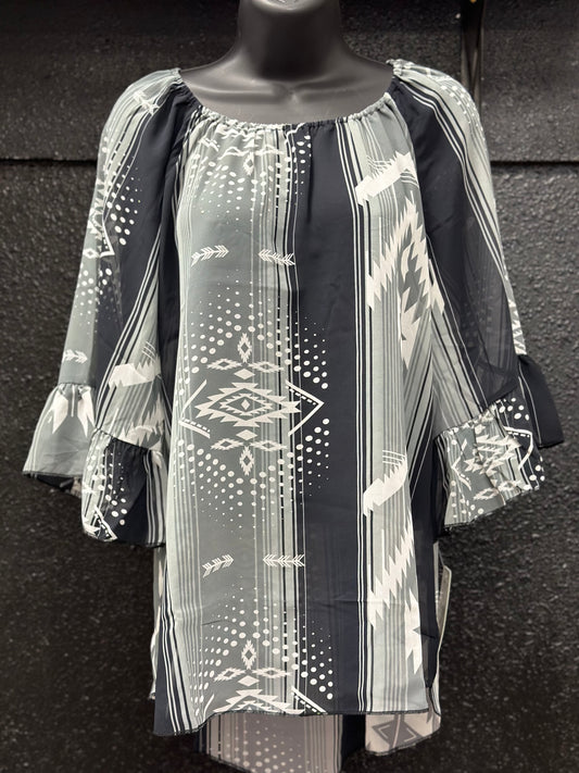 Aztec Chiffon Top