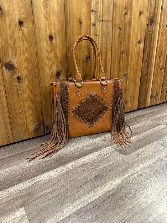 Tooled Patch Tote Bag