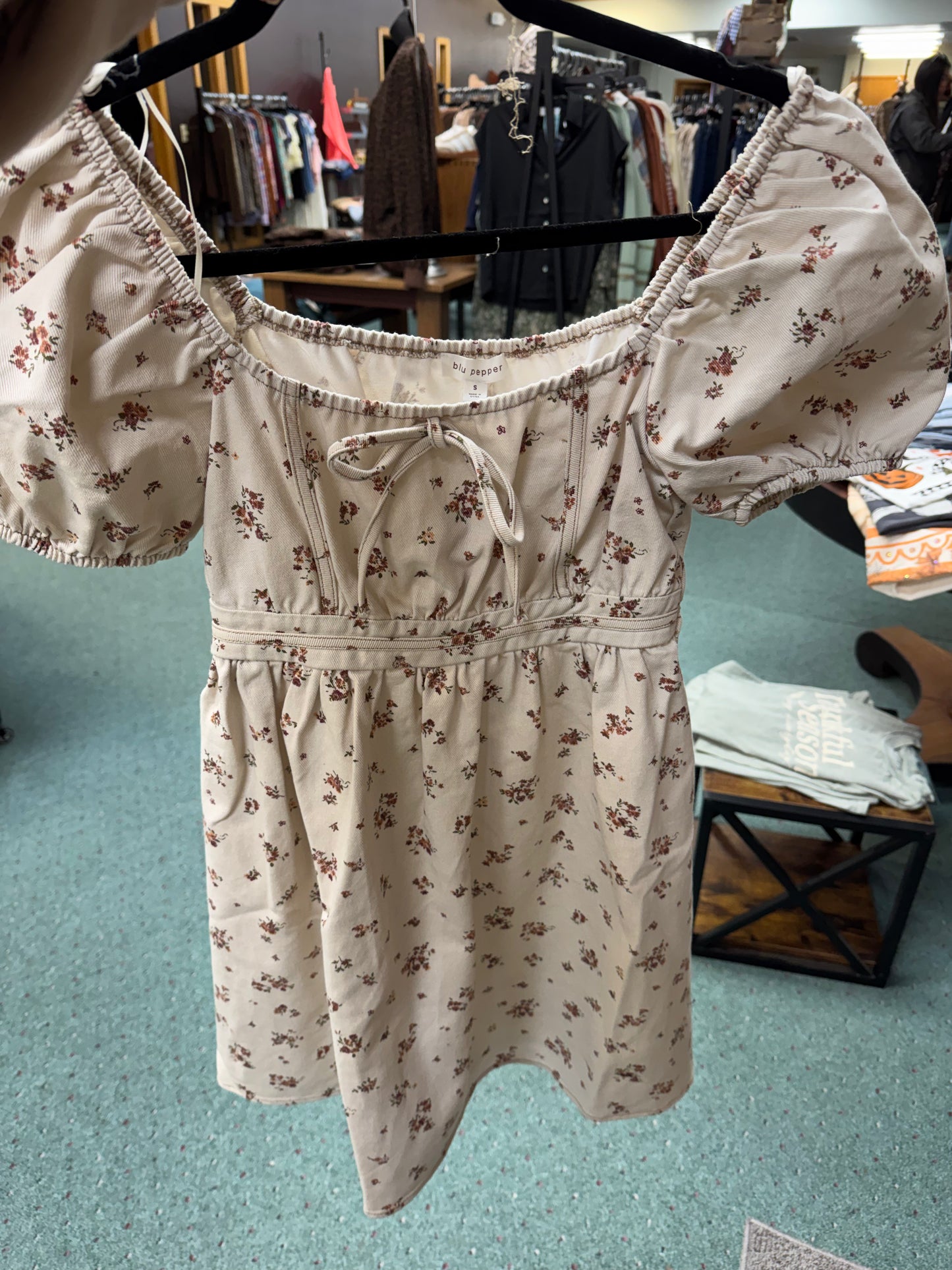 Cream denim dress