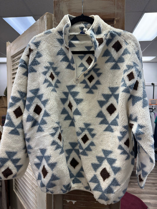 Aztec teddy pullover