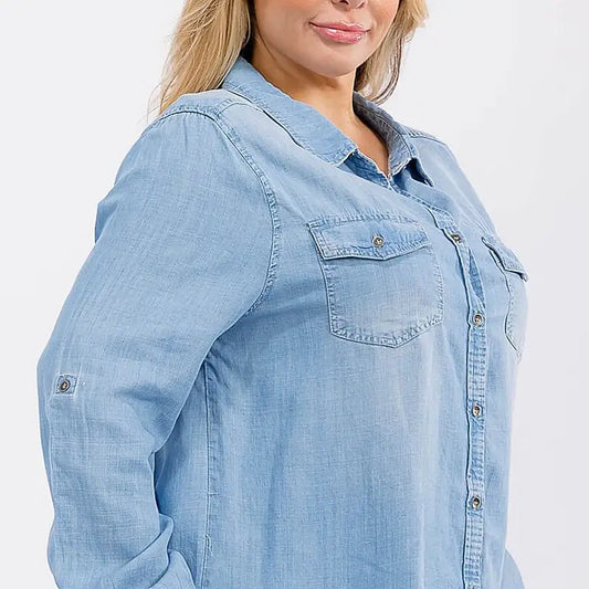 Curvy Chambray top
