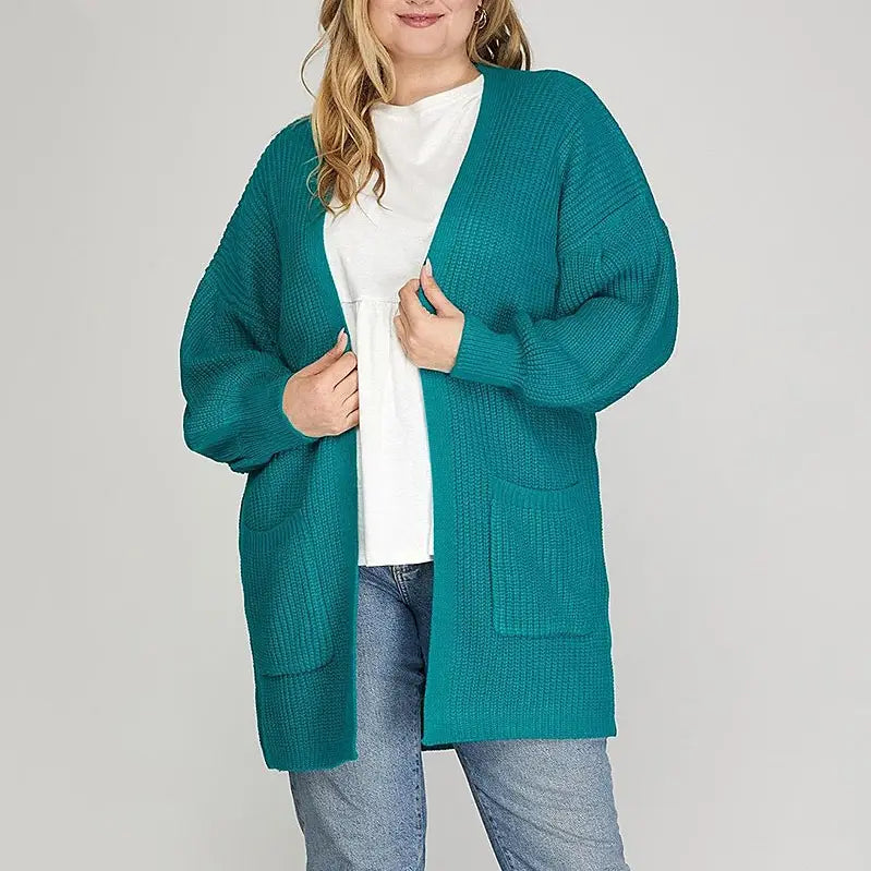 Teal curvy cardigan