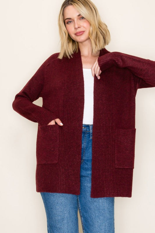 Berry Burgundy Cardigan