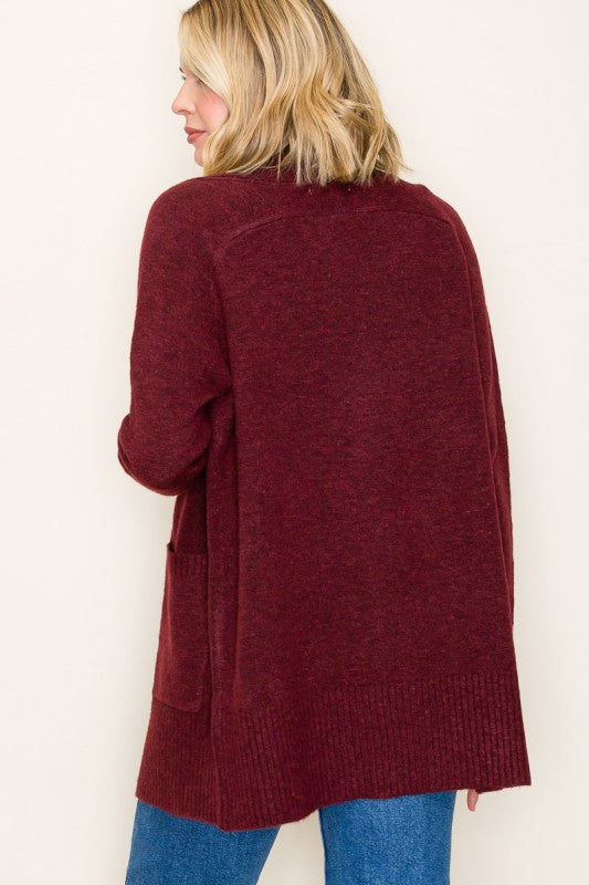 Berry Burgundy Cardigan
