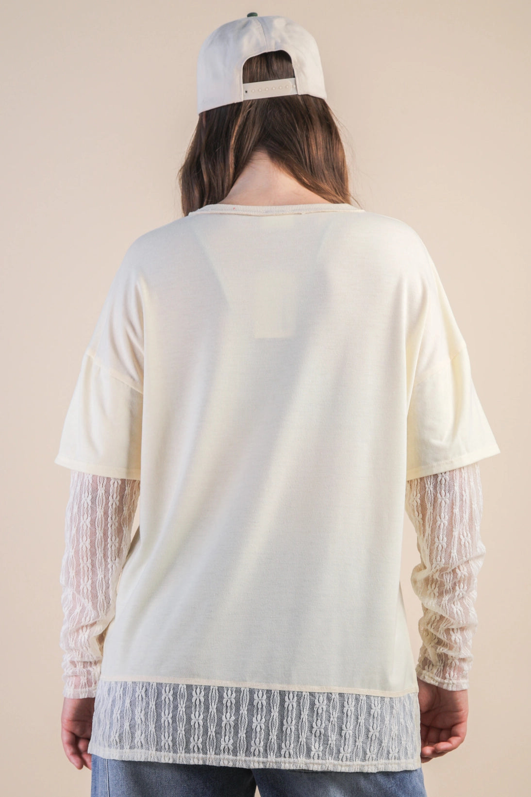 Cream layered tee