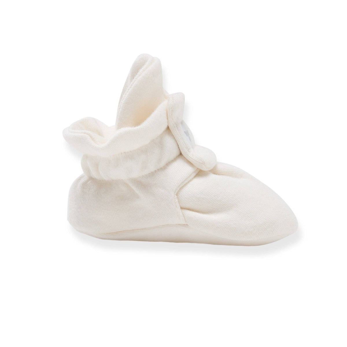 Solid Organic Cotton Baby Booties - Eggshell