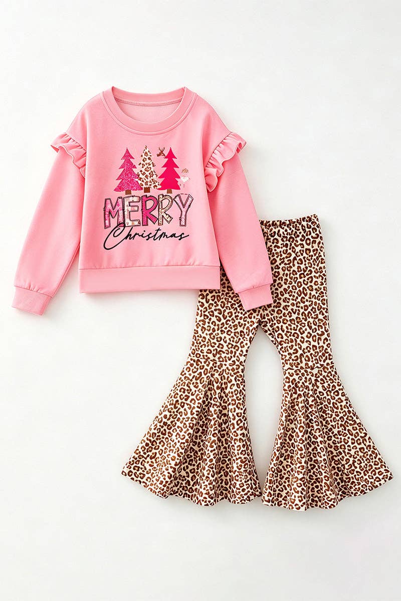 Merry Christmas Pink ruffle set