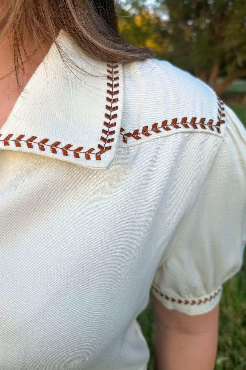 Buckstitch Charm Button Up Top
