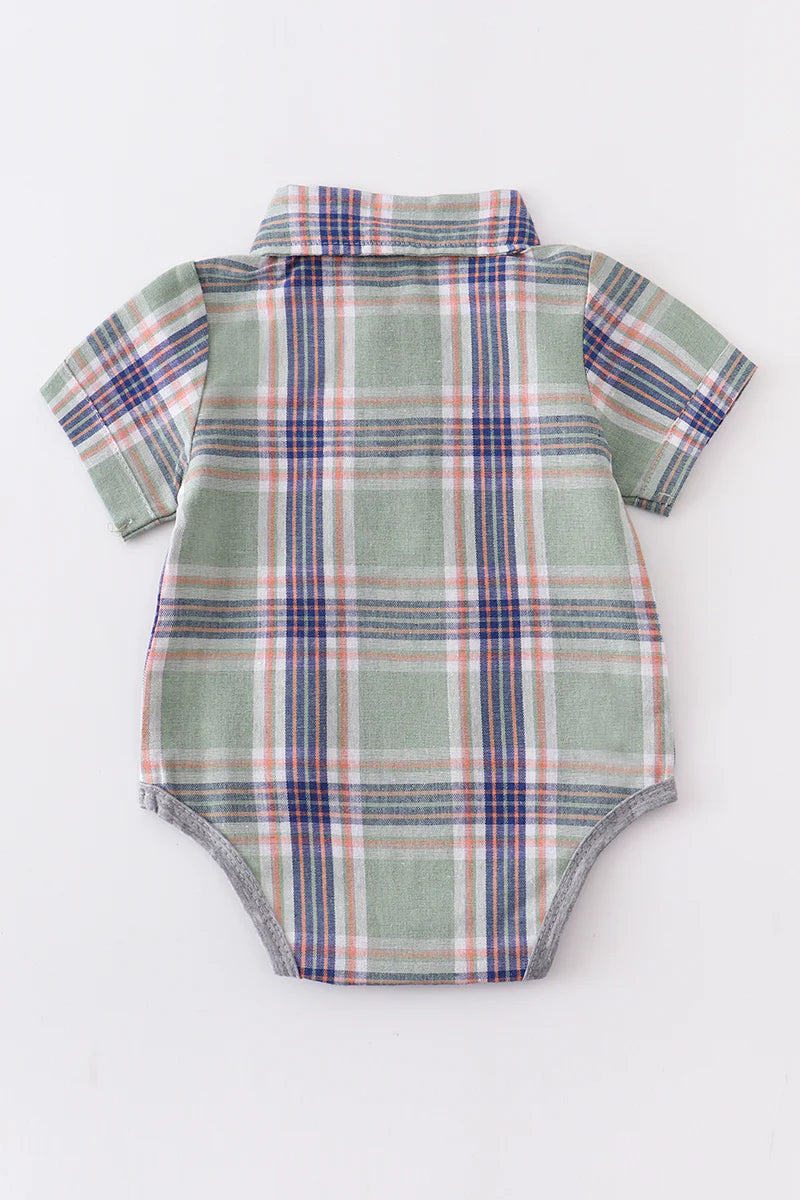 Asher Plaid Baby Romper