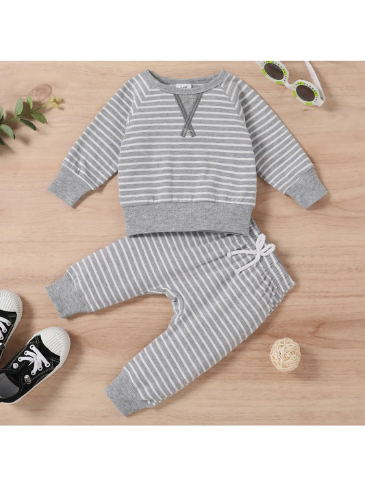 All Over Striped 2-Piece Set