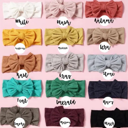 Ribbed Bow Headbands