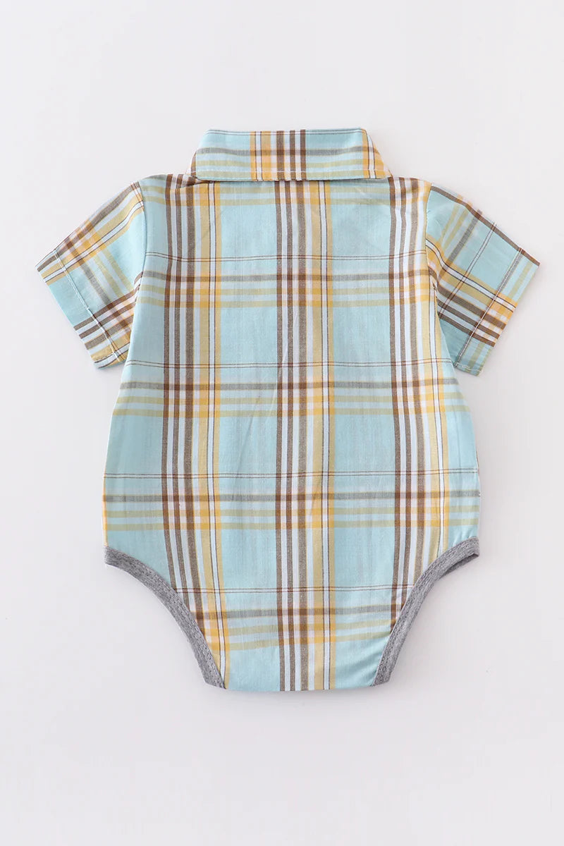 Asher Plaid Baby Romper