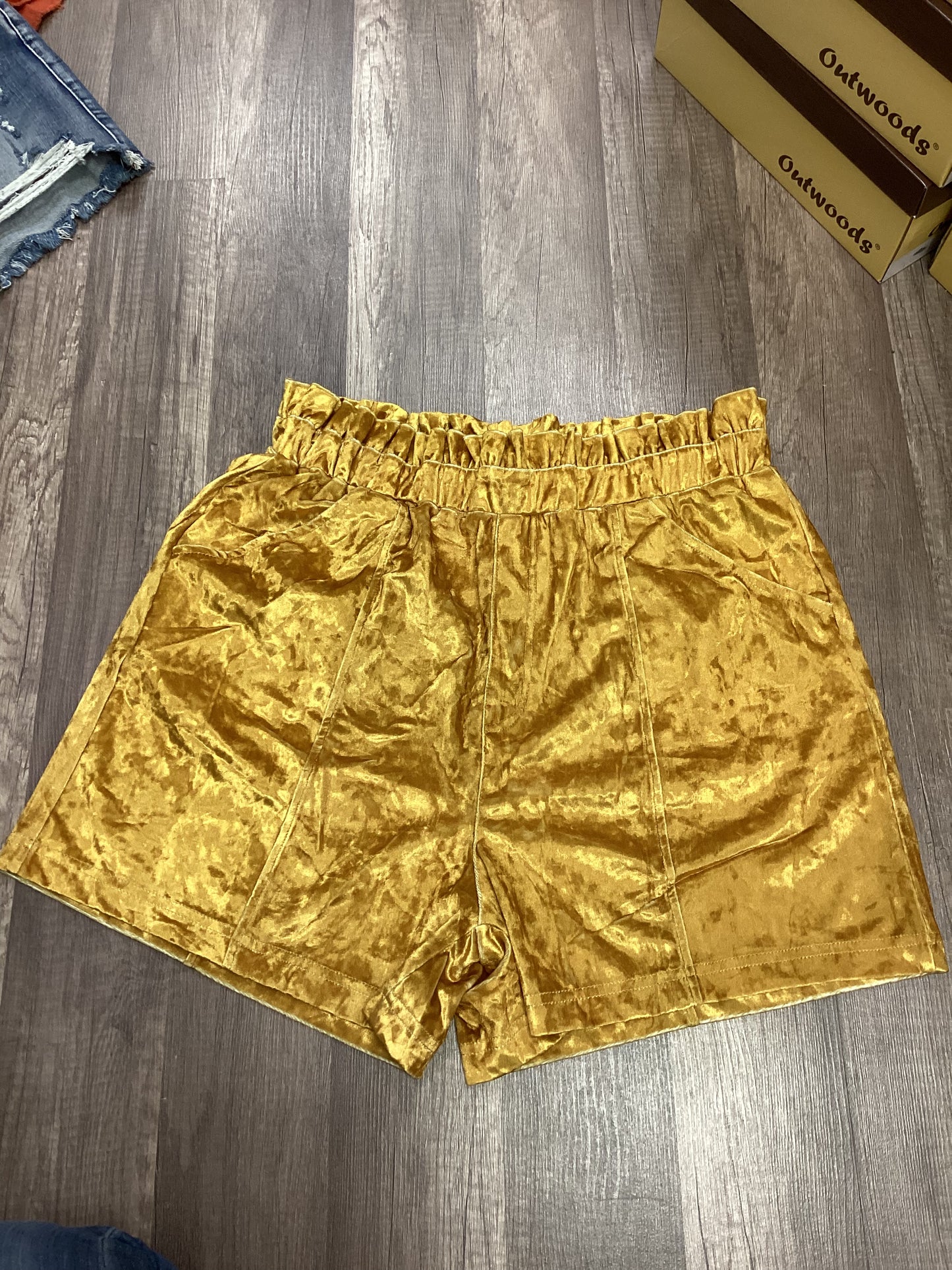 Mustard Velvet Shorts