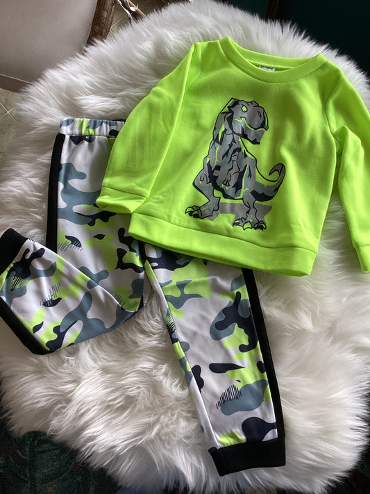 Camo  Dinosaur Pant Set