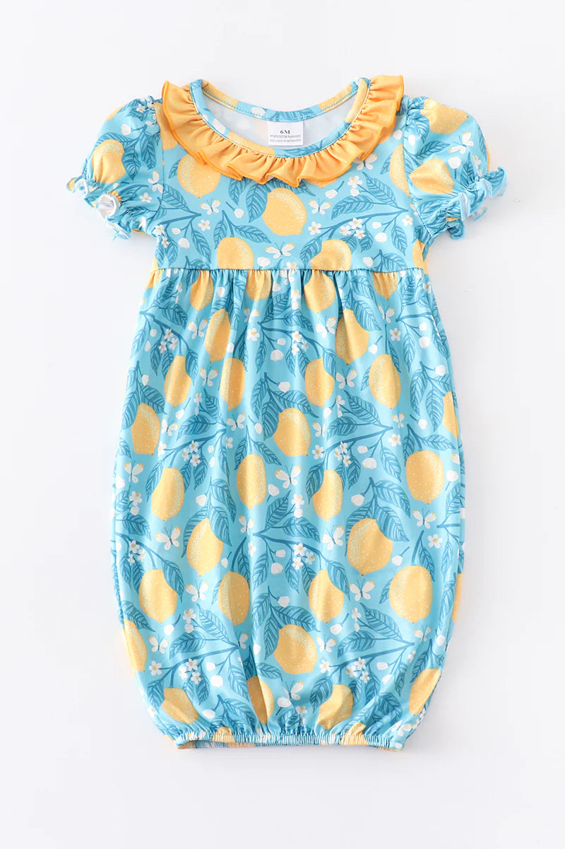 Lemon Ruffle Baby Gown